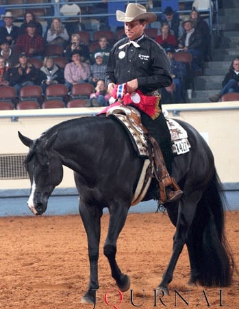 Leonard Berryhill takes a bridleless spin on the new world champion Elis A Sleepin. (Journal photo) 