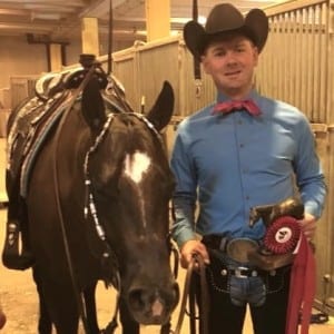 The Reserve world title in the Men's Western Pleasure was taken by Oh My Chocolatey, in the hand of David Archer. Photo Courtesy of Brooke Flagtwet.