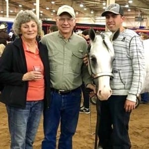 Pictured here is newly crowned AQHA Superhorse, Snap Krackle Pop with her owners, Twylla and Ed Brown and trainer, Blake Weis.