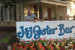 Here we are... Jim Schusler in front of his new restaurant!