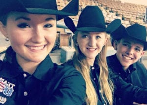 Part of the US World Cup Team together again one last time during the Parade of States at the AQHYA World Show.